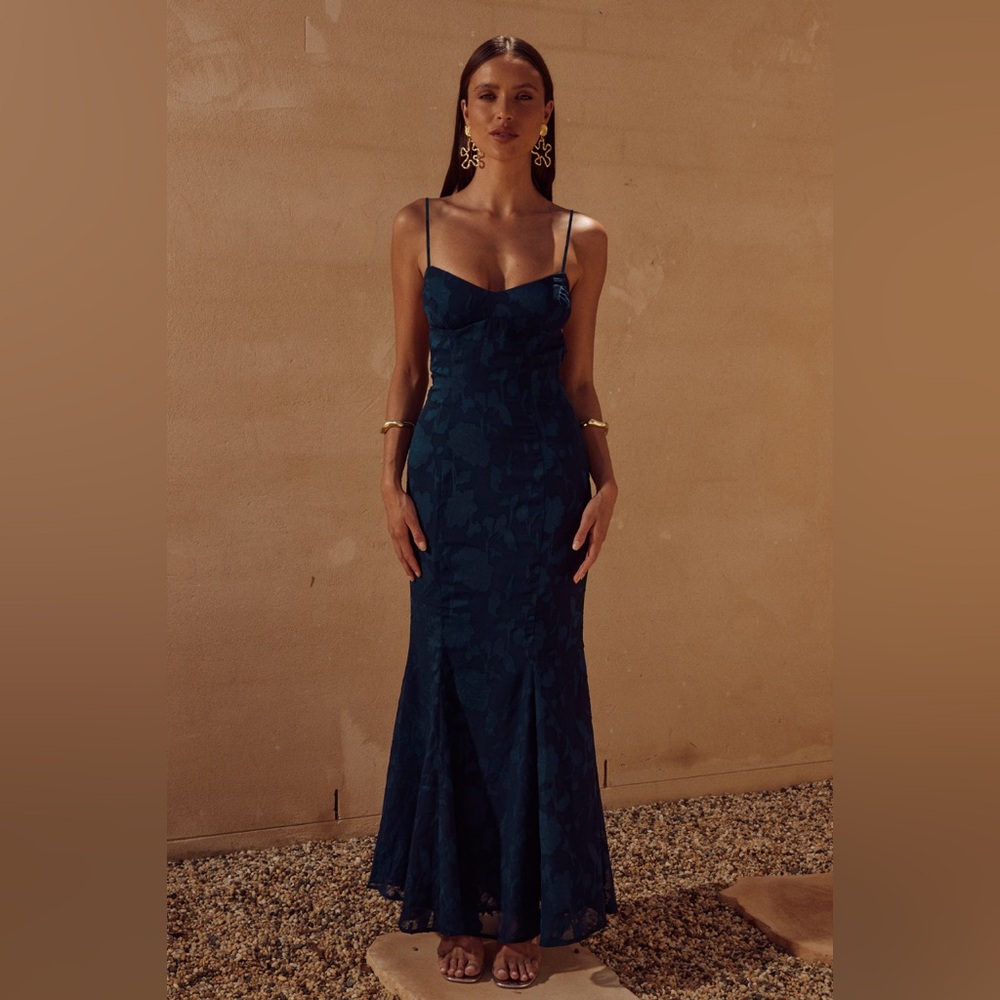 BRAND NEW Runaway the Label navy floral maxi dress